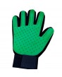 Silikonová drážkovaná rukavice na odstranění chlupů a nečistot - zelená levá